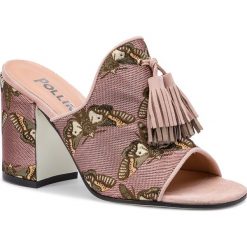 Klapki POLLINI - SA28038C17TN160B Mul. Różowe klapki damskie marki Pollini, z aplikacjami, ze skóry, bez obcasa, na obcasie. Za 1369,00 zł.