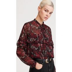 Bluzka z falbaną - Bordowy. Czerwone bluzki damskie Reserved, bez wzorów, bez kołnierzyka, bez rękawów. Za 79,99 zł.