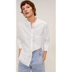 Mango - Bluzka Popi. Białe bluzki damskie Mango, na co dzień, xs, bez wzorów, z bawełny, ze stójką, bez rękawów. W wyprzedaży za 111,90 zł.