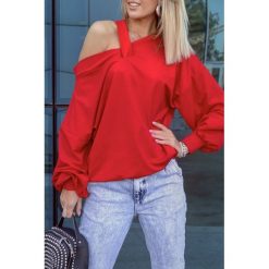 Bluzka damska ZAMBINA RED. Czerwone bluzki damskie Bluzka damska ZAMBINA RED, s, bez wzorów, bez kołnierzyka, bez rękawów. W wyprzedaży za 79,00 zł.