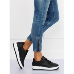 Buty sportowe czarne CRERANIA. Czarne buty sportowe damskie FunKee.pl, bez wzorów, z tkaniny, klasyczne. Za 90,89 zł.