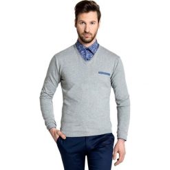 Sweter DARIO 16-01 JK. Szare swetry męskie marki Giacomo Conti, m, bez wzorów, z bawełny, bez kołnierzyka, bez kaptura. Za 169,00 zł.
