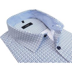 Biała koszula w niebieskie kropelki 999. Niebieskie koszule męskie m, z tkaniny, eleganckie. Za 148,50 zł.