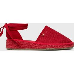 Big Star - Espadryle. Czerwone koturny damskie BIG STAR, bez wzorów, z materiału, bez obcasa, na obcasie. W wyprzedaży za 59,90 zł.