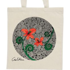 Shopper bag damskie: Czerwone kwiaty – torba – 2 kolory