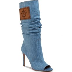 Kozaki ELISABETTA FRANCHI - SA-62B-01E2-V579 Light Blue 192. Niebieskie kozaki damskie Elisabetta Franchi, ze skóry, bez obcasa, na obcasie, bez zapięcia. Za 2639,00 zł.