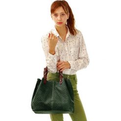 Skórzana torebka shopper mazzini - linda ciemna zieleń. Żółte kuferki damskie MAZZINI, w paski, ze skóry, eleganckie, na ramię, bez dodatków. W wyprzedaży za 269,00 zł.