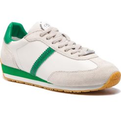 Sneakersy GUESS - Glorym FM6GLR LEA12 GREEN. Szare sneakersy męskie Guess, na co dzień, z aplikacjami, z zamszu, eleganckie, bez zapięcia. Za 439,00 zł.