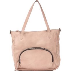 Torebki klasyczne damskie: Skórzana torebka w kolorze cielistym - 27 x 29 x 10 cm