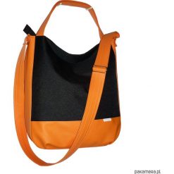 Shopper bag damskie: 5603 ankate, duża czarna torba, czarny worek