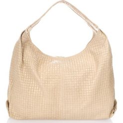 Torebki klasyczne damskie: Skórzana torebka w kolorze beżowym – 46 x 57 x 16 cm