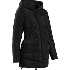 Płaszcz ciążowy pikowany z regulacją obwodu bonprix czarny. Czarne płaszcze damskie marki bonprix, moda ciążowa. Za 239,99 zł.