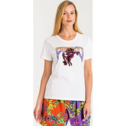 T-SHIRT PINKO. Białe t-shirty damskie Pinko, s, z nadrukiem, z bawełny, z okrągłym kołnierzem. Za 305,40 zł.