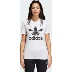 Koszulka adidas Trefoil (CV9889). Szare koszulki damskie marki Adidas, bez wzorów, z bawełny, bez kołnierzyka. Za 89,99 zł.