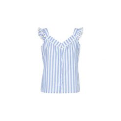 Bluzki Betty London KOUDEI. Niebieskie bluzki damskie Betty London, s, bez wzorów, bez kołnierzyka, bez rękawów. Za 103,20 zł.