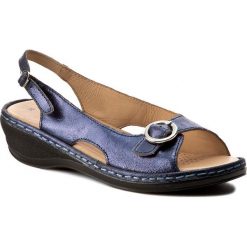 Sandały LA MARINE - Smyrna Shiny Blue Shiny Blue. Niebieskie klapki damskie marki La Marine, bez wzorów, ze skóry, bez obcasa. W wyprzedaży za 179,00 zł.