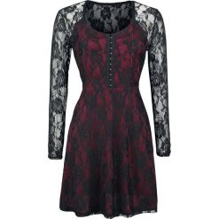 Fashion Victim Victoria Dress Sukienka czerwony/czarmy. Czerwone długie sukienki marki Fashion Victim, xl, w koronkowe wzory, z koronki, z okrągłym kołnierzem, z długim rękawem. Za 224,90 zł.