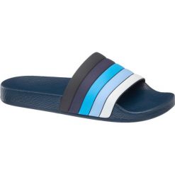Klapki damskie Blue Fin granatowe. Niebieskie klapki damskie Blue Fin, bez wzorów, z tworzywa sztucznego, bez obcasa. Za 39,90 zł.