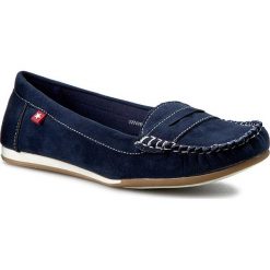 Mokasyny BIG STAR - U274769 Granat Micro/Navy. Niebieskie mokasyny damskie marki BIG STAR, ze skóry, retro, na płaskiej podeszwie. Za 129,00 zł.