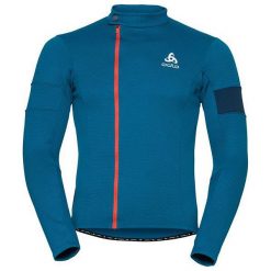 Swetry męskie: Odlo Golf Stand-up collar l/s full zip Lombardia niebeiski r. L (11302/20332/L)