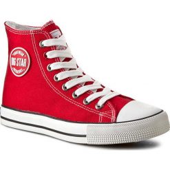 Trampki BIG STAR - T274024 Red. Czerwone półbuty damskie marki BIG STAR, bez wzorów, z materiału, za kostkę, bez zapięcia. Za 99,00 zł.
