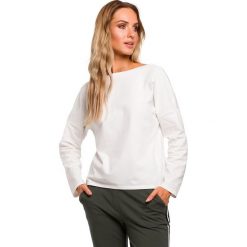 Bluzka z dekoltem na plecach - ecru. Bluzki damskie Moe, s, bez wzorów, z elastanu, z dekoltem na plecach, bez rękawów. Za 119,00 zł.