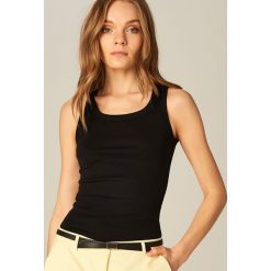Gładki bawełniany top - Czarny. Czarne topy damskie Mohito, s, bez wzorów, z bawełny, bez kołnierzyka. Za 19,99 zł.