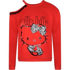 Pinko Bluza "Fragolina Hello Kitty". Czarne bluzy damskie Pinko, z nadrukiem, z bawełny, bez rękawów, bez kaptura. Za 399,00 zł.