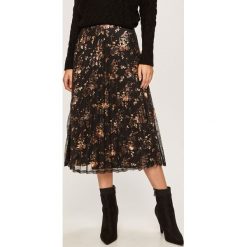 Answear - Spódnica. Czarne spódniczki damskie ANSWEAR, s, bez wzorów, z dzianiny, midi, rozkloszowane. Za 99,90 zł.