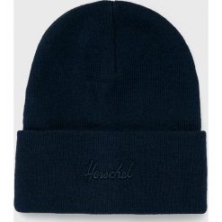Herschel - Czapka. Szare czapki damskie Herschel, bez wzorów, z dzianiny. W wyprzedaży za 59,90 zł.