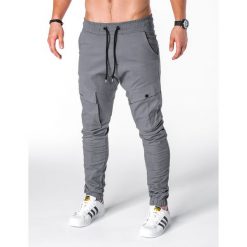 Joggery męskie: SPODNIE MĘSKIE JOGGERY P707 – SZARE