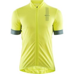 Craft koszulka rowerowa męska Rise żółta L. Żółte koszulki męskie Craft, s, bez wzorów, z klasycznym kołnierzykiem, bez rękawów, na fitness i siłownię. Za 229,00 zł.