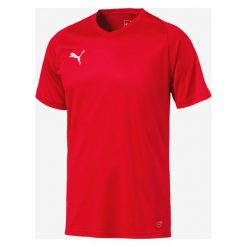 Puma Liga Jersey Core Koszulka Czerwony. Czerwone podkoszulki męskie Puma, xl, z haftami, z poliesteru, bez kołnierzyka, krótkie. Za 76,95 zł.