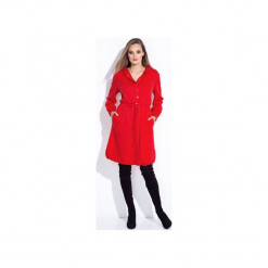 Czerwona sukienka z koszulowa z kapturem. Czerwone sukienki na komunię Bien fashion, na co dzień, xl, casualowe, z kapturem, z długim rękawem, dopasowane. Za 159,00 zł.