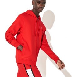 LACOSTE > SH7609-G64. Bluzy męskie Lacoste, xl, bez wzorów, z bawełny, klasyczne, z kapturem, bez rękawów, z kapturem. W wyprzedaży za 299,99 zł.