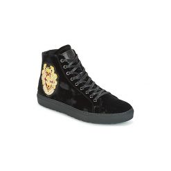 Buty Roberto Cavalli DINERO. Czarne trampki męskie Roberto Cavalli, bez wzorów, bez zapięcia. Za 1479,20 zł.