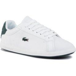 Sneakersy LACOSTE - Graduate 319 1 Sfa 7-38SFA00171R5 Wht/Dk Grn. Białe półbuty damskie Lacoste, z zamszu. W wyprzedaży za 339,00 zł.