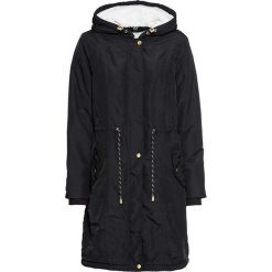 Parka bonprix czarno-biały. Czarne parki damskie bonprix, bez wzorów, bez kaptura. Za 239,99 zł.