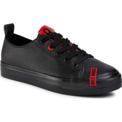 Trampki BIG STAR - EE274303 Black. Czarne półbuty damskie BIG STAR, na co dzień, bez wzorów, z gumy, retro, bez obcasa, na płaskiej podeszwie, bez zapięcia. Za 139,00 zł.