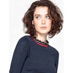 Sweter z falbankami, w paski. Szare golfy damskie marki MADEMOISELLE R, l, w paski, z wełny. Za 141,08 zł.