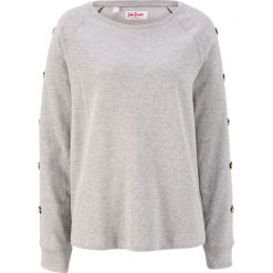Bluza z guzikami bonprix jasnoszary melanż. Szare bluzy damskie bonprix, bez wzorów, bez rękawów, bez kaptura. Za 89,99 zł.