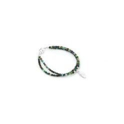 Bransoletka Chryzokola Piórko srebro. Szare bransoletki damskie z cyrkoniami marki Brazi druse jewelry, srebrne. Za 240,00 zł.