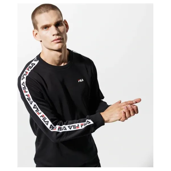 Fila Bluza Aren Crew Shirt , czarny, rozmiar S. Czarne bluzy męskie Fila, s, bez wzorów, z bawełny, sportowe, bez kołnierzyka, bez rękawów, długie, bez kaptura. W wyprzedaży za 269,99 zł.