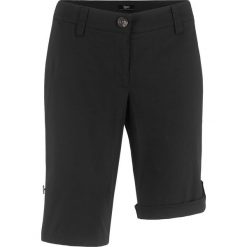 Bermudy ze stretchem bonprix czarny. Czarne szorty damskie bonprix. Za 54,99 zł.