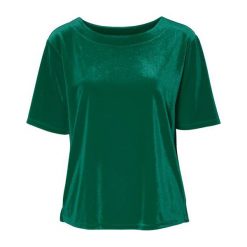 Cellbes Dżersejowa bluzka z aksamitu ciemnozielony female zielony 42/44. Zielone bluzki damskie Cellbes, z dżerseju, eleganckie. W wyprzedaży za 69,00 zł.