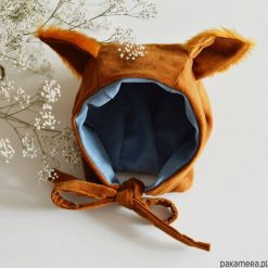 Czapka bonetka Wiewiórka. Szare czapeczki niemowlęce Pakamera, z bawełny. Za 78,00 zł.