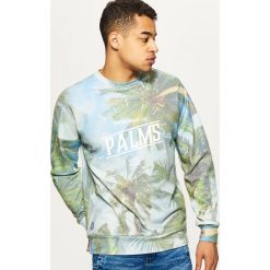 Bejsbolówki męskie: Bluza z nadrukiem all over - Niebieski