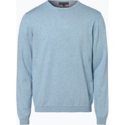 Swetry klasyczne męskie: Finshley & Harding – Sweter męski – Pima-Cotton/Kaszmir, niebieski