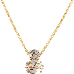Pozłacany naszyjnik z kryształkami Swarovski - dł. 45 cm. Żółte naszyjniki damskie marki METROPOLITAN, pozłacane. W wyprzedaży za 77,95 zł.
