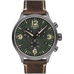 RABAT ZEGAREK TISSOT Chrono XL T116.617.36.097.00. Zielone zegarki męskie marki TISSOT, ze stali. W wyprzedaży za 1232,00 zł.